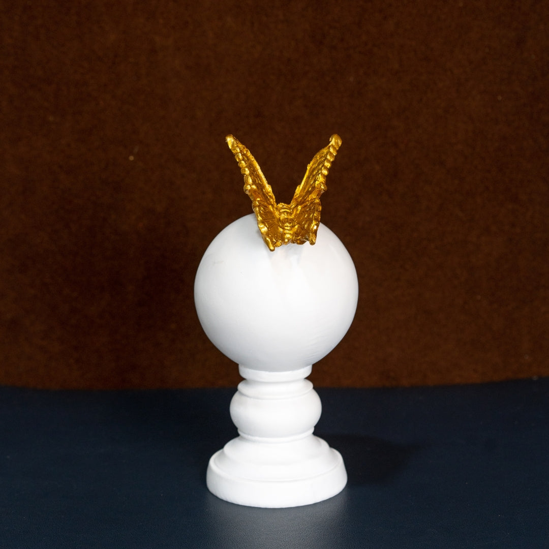 Butterfly Sitting on Chess White Pawn Table Decor White Color