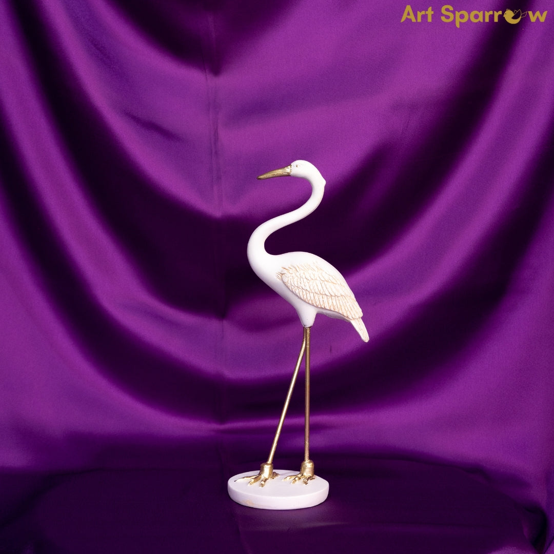 White Swan Bird Showpiece Art Sparrow