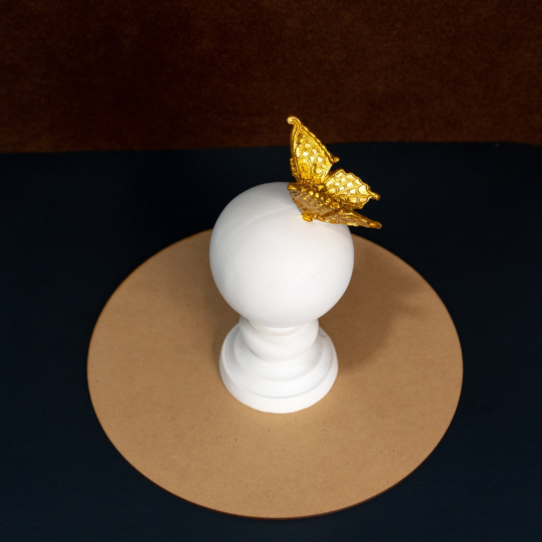 Butterfly Sitting on Chess White Pawn Table Decor White Color