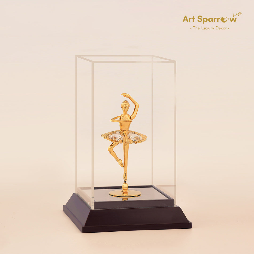 Golden Ballerina Girl Decor Showpiece