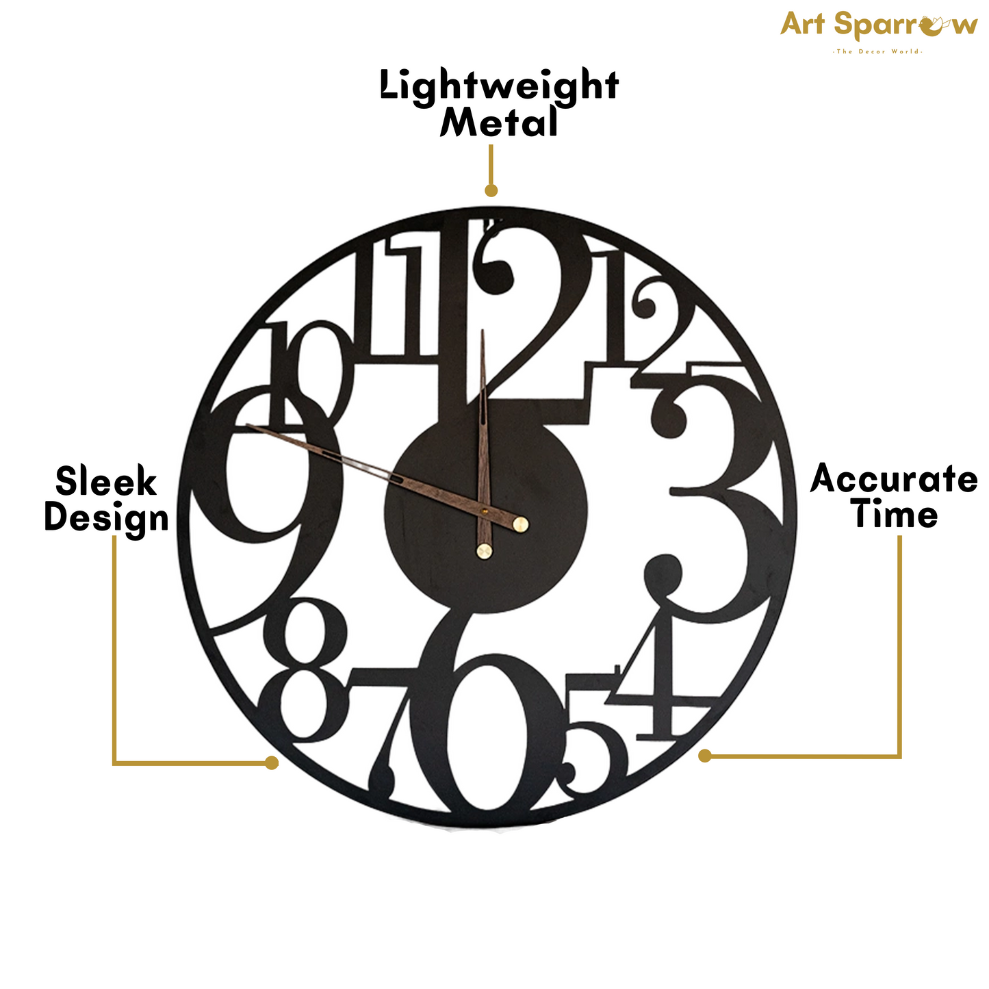 Numercial Roman Black Wall Clock