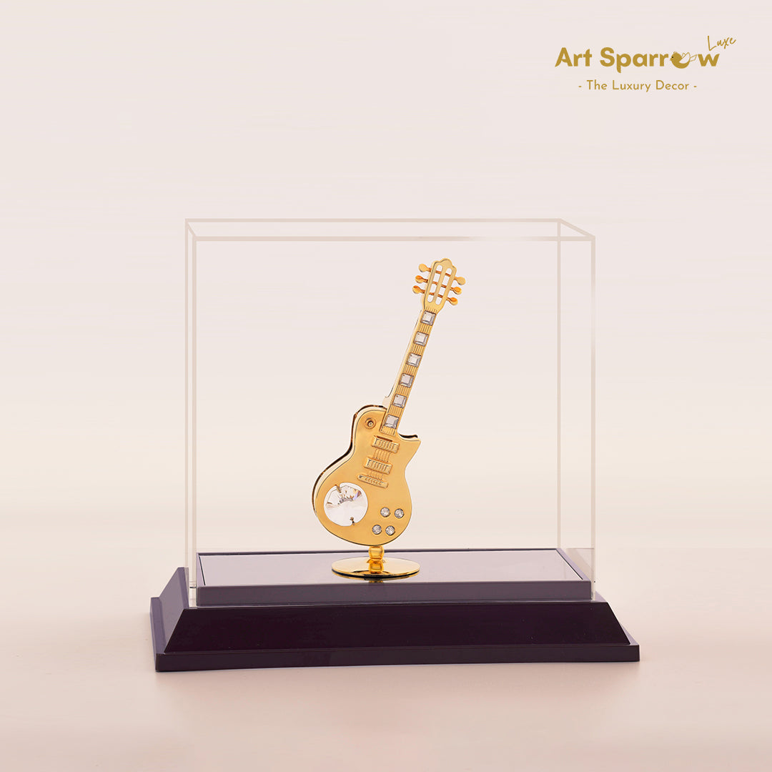 Gold Electric Guitar with Diamond