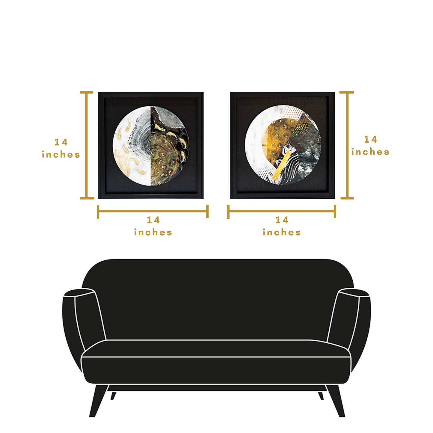 Lucky Pisces Horoscope Crystal Embedded Resin Wall Decor (Set of 2 )