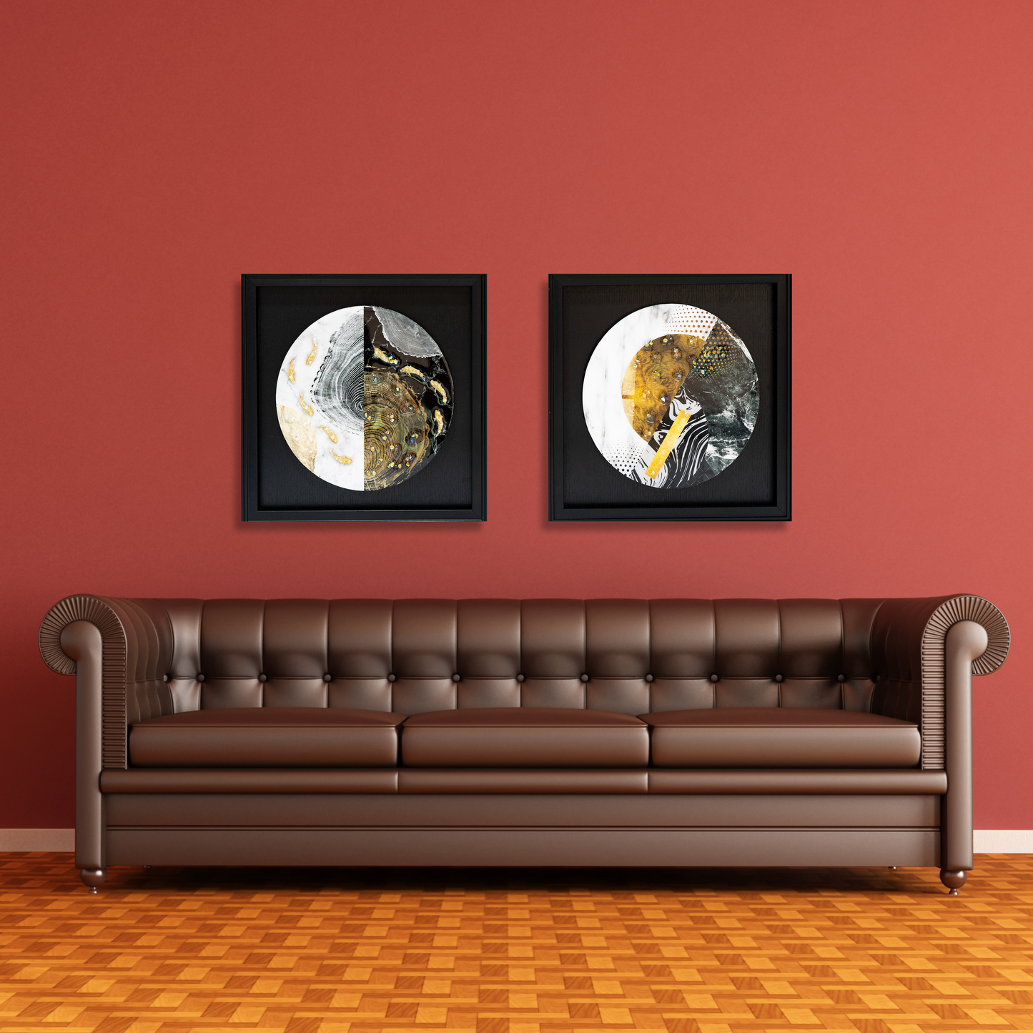 Lucky Pisces Horoscope Crystal Embedded Resin Wall Decor (Set of 2 )