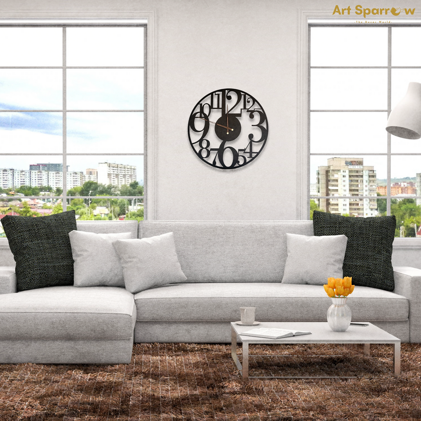 Numercial Roman Black Wall Clock