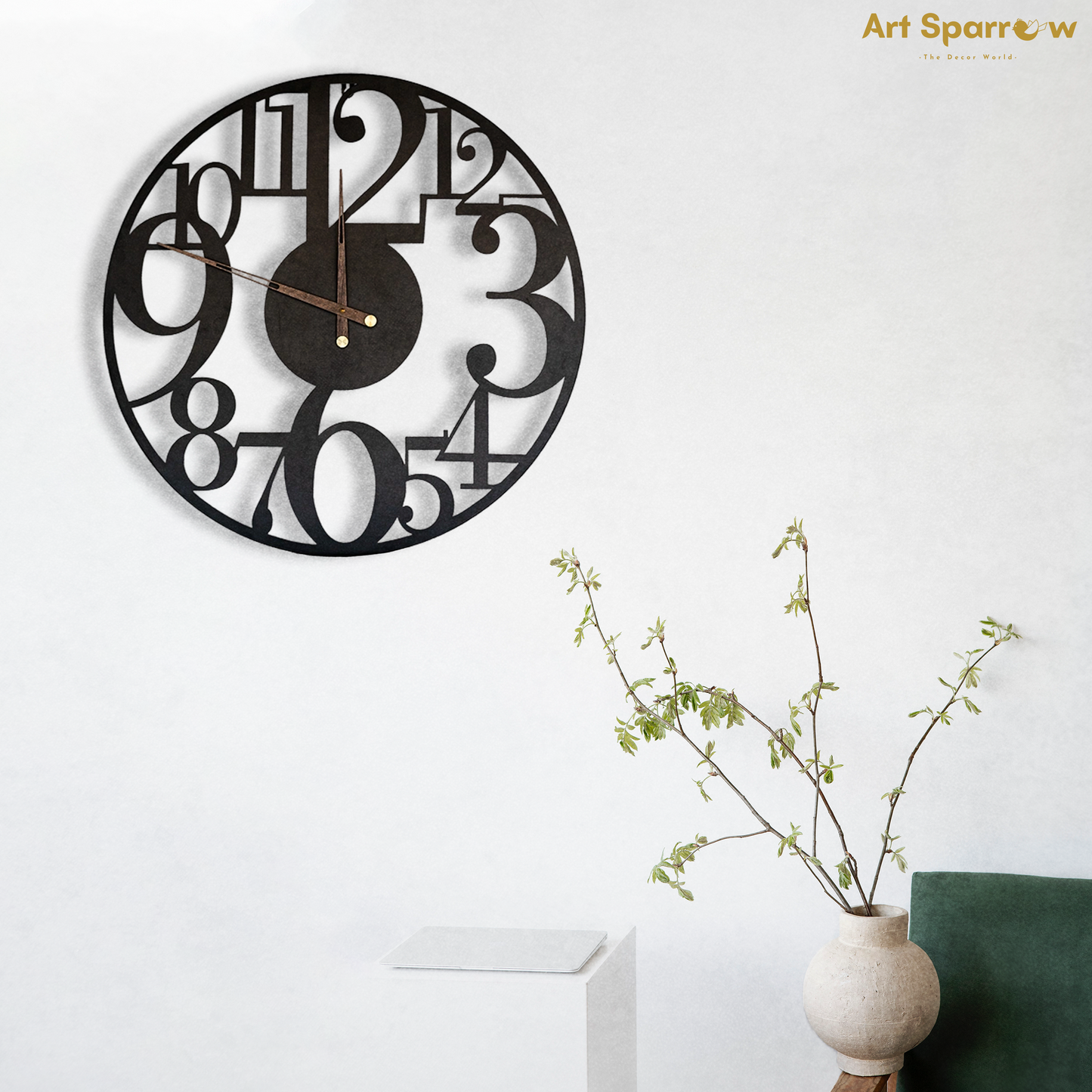 Numercial Roman Black Wall Clock