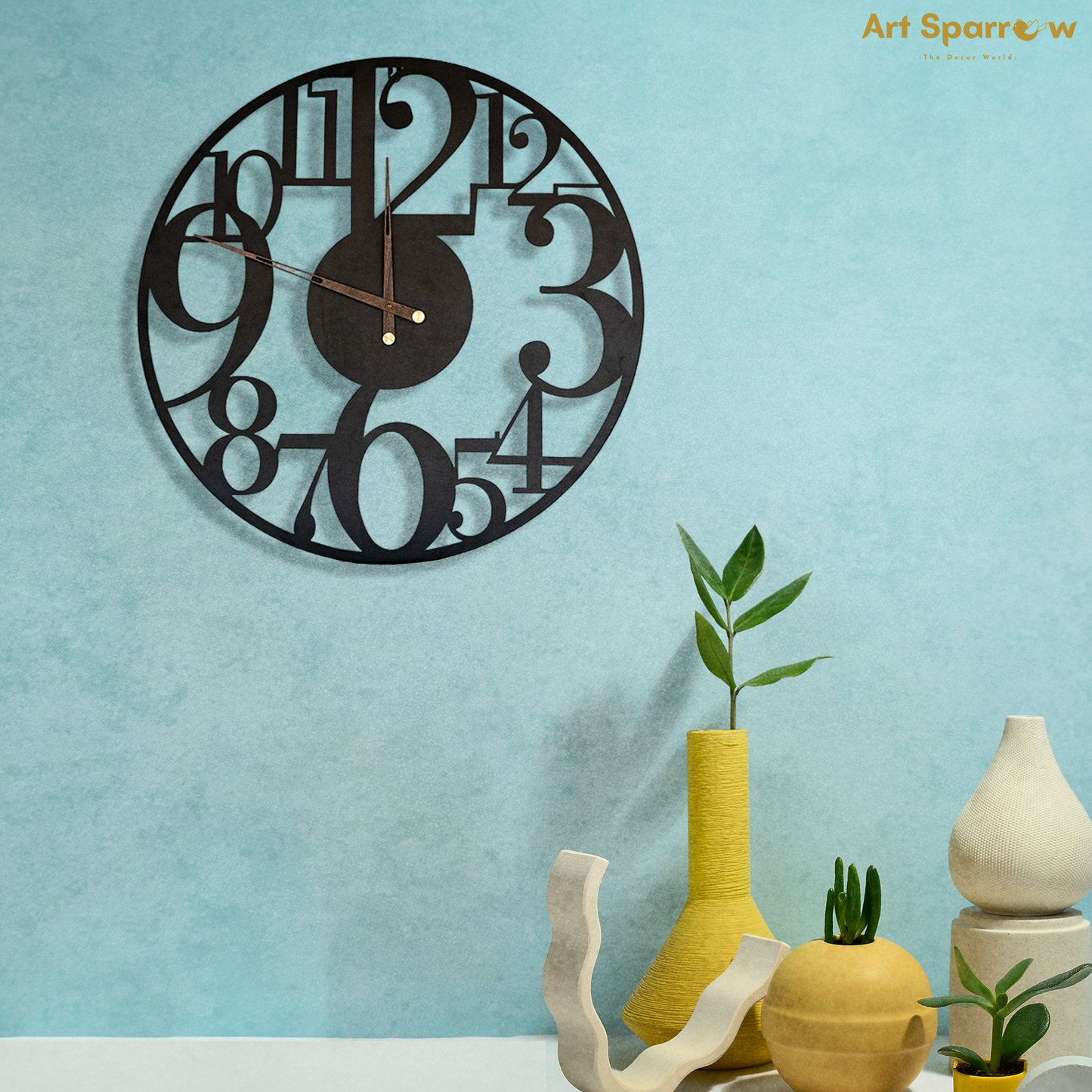 Numercial Roman Black Wall Clock