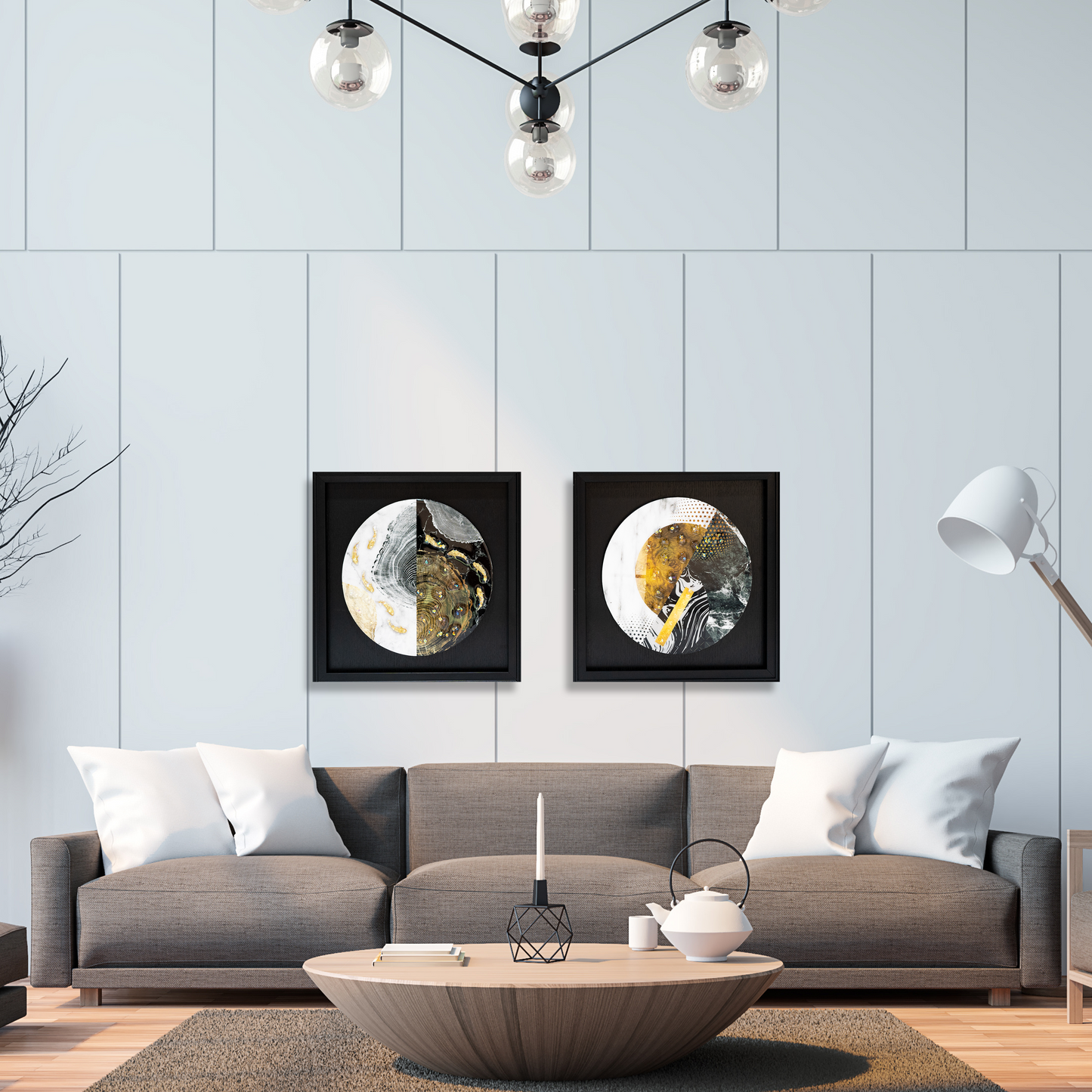 Lucky Pisces Horoscope Crystal Embedded Resin Wall Decor (Set of 2 )