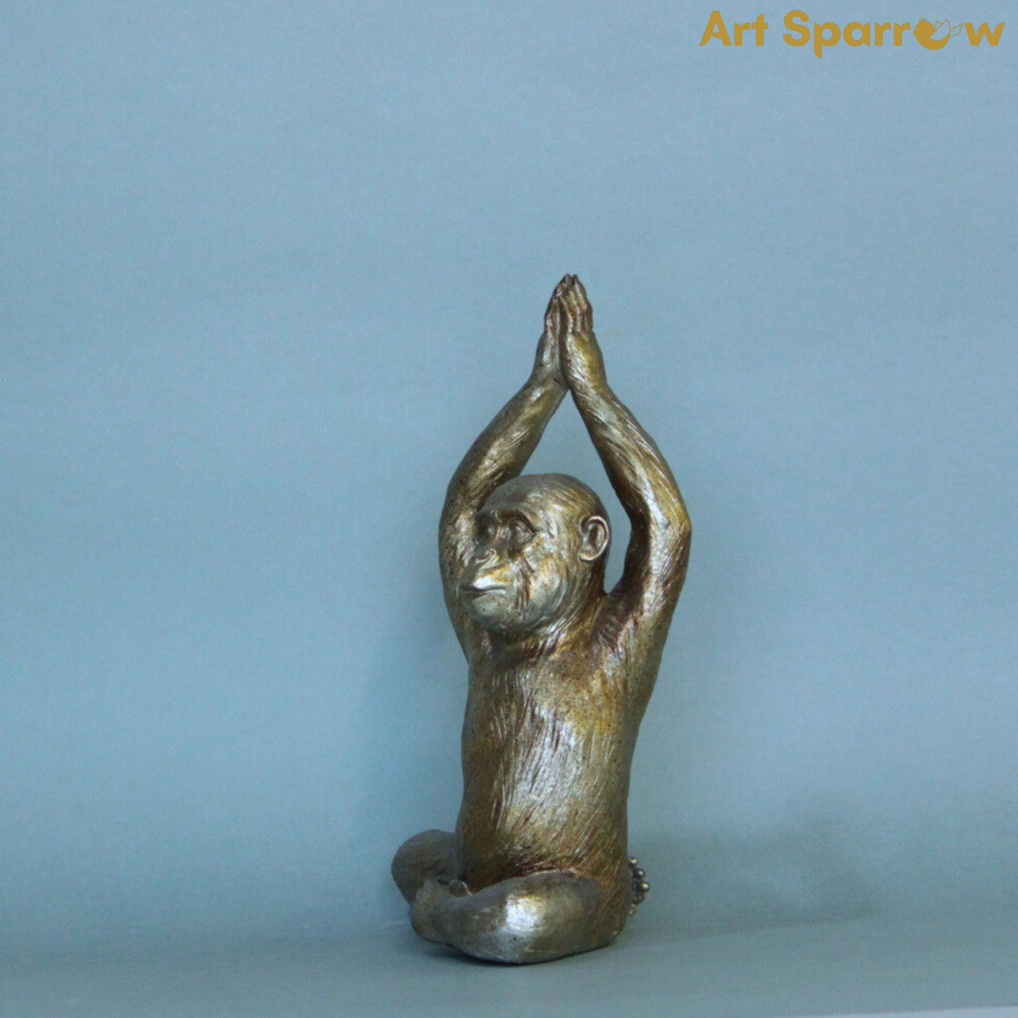 Yoga Pose Monkey Rustic Gold Resin Ornaments set of 4