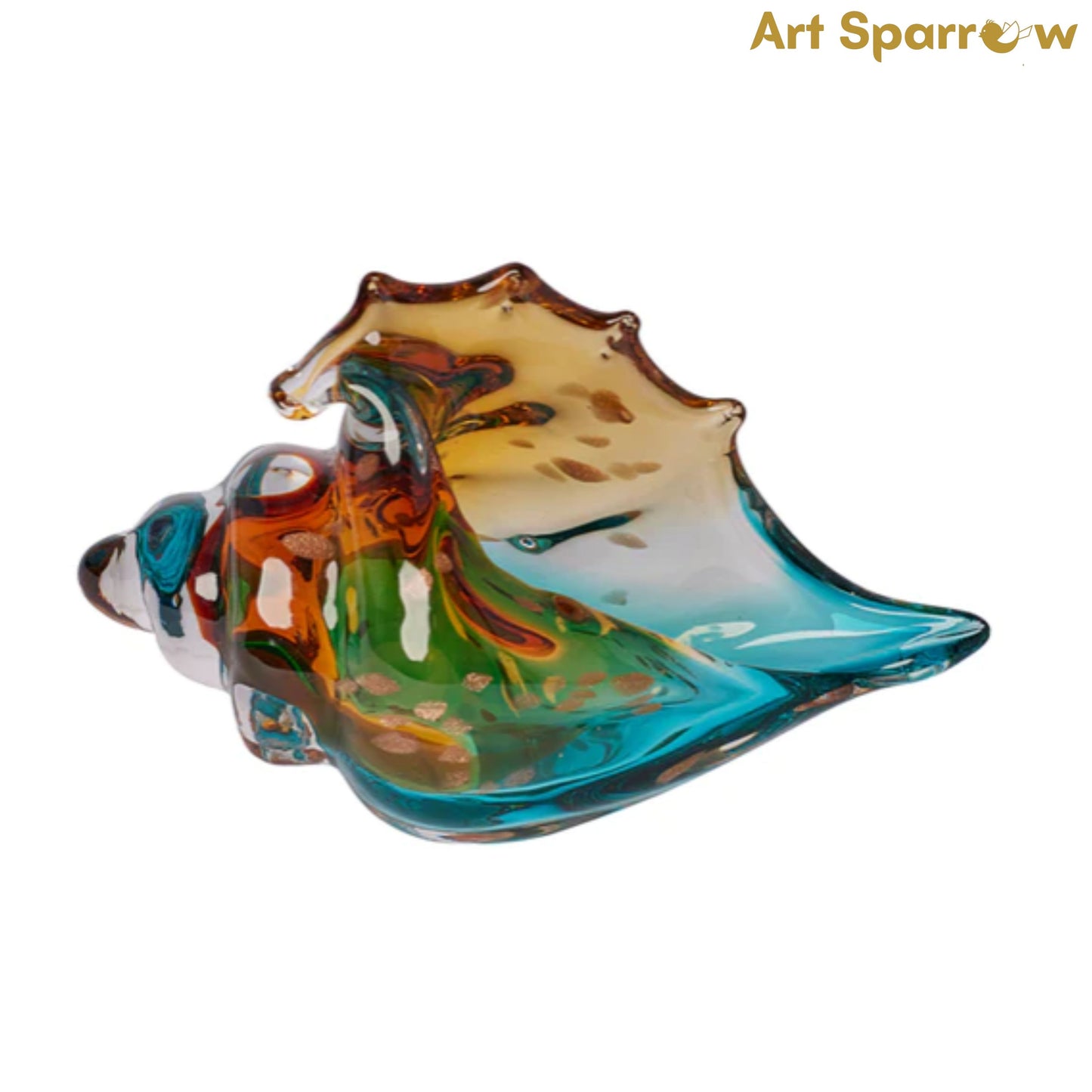 Glass Conch Shaped Shell Vase