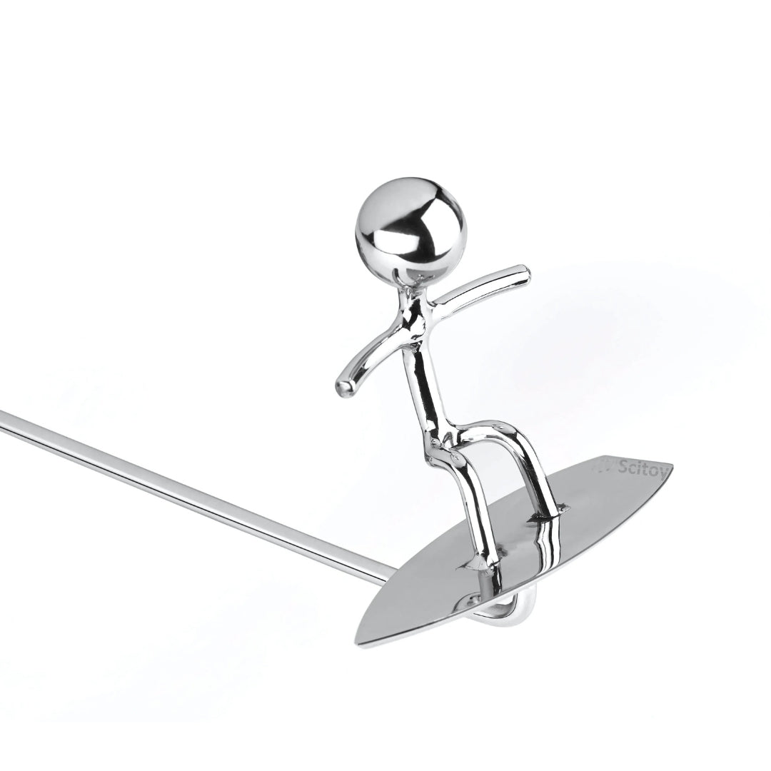 Stainless Steel Balancing Surfer Man Table Top