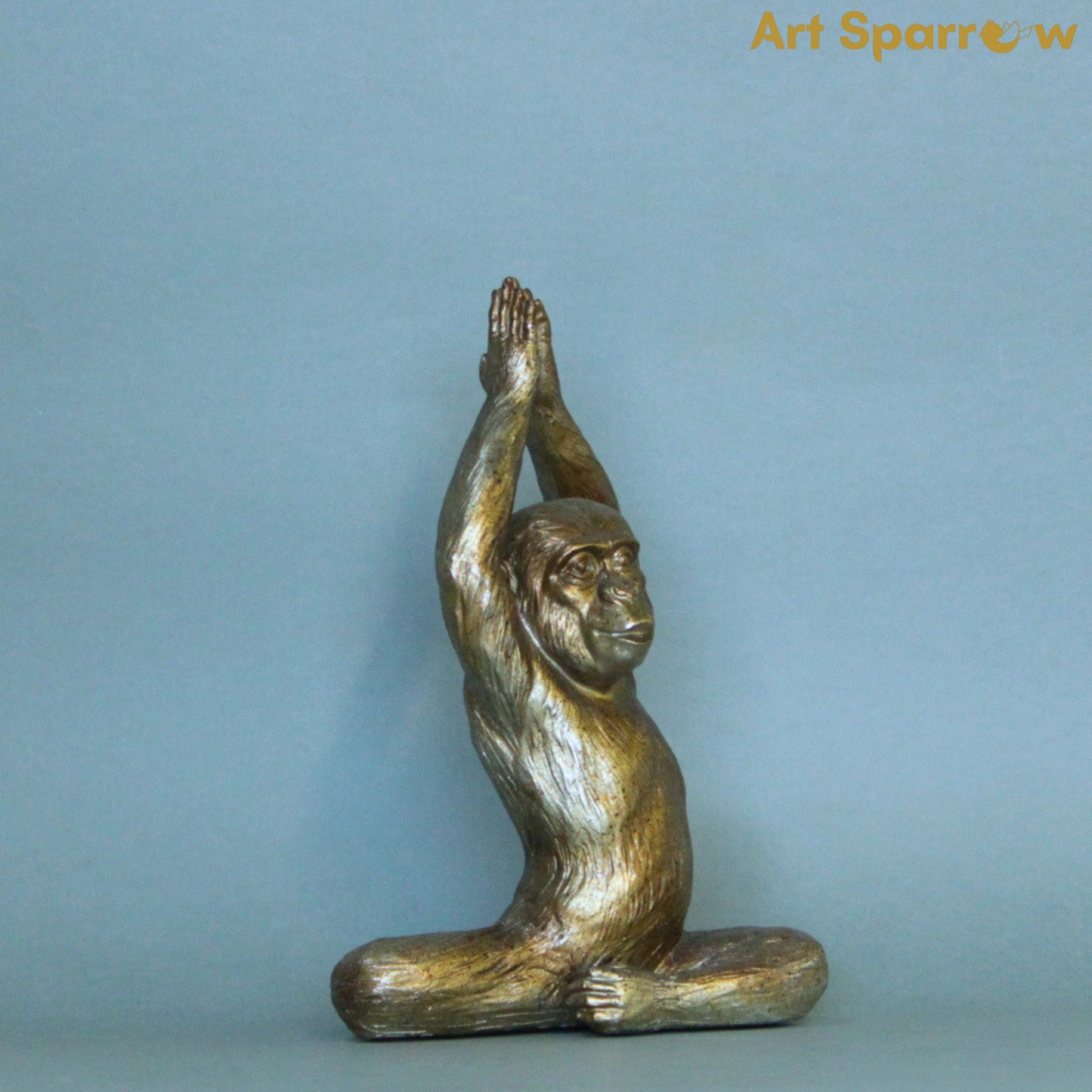 Yoga Pose Monkey Rustic Gold Resin Ornaments set of 4