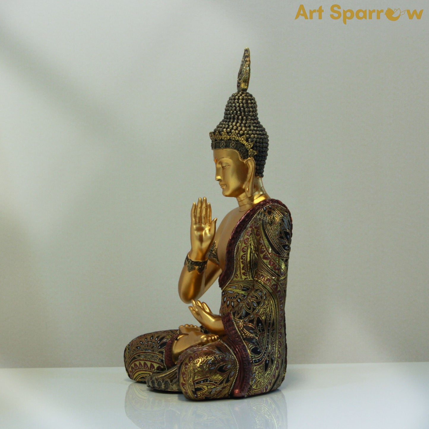 Golden Buddha Figurine Decor Statue