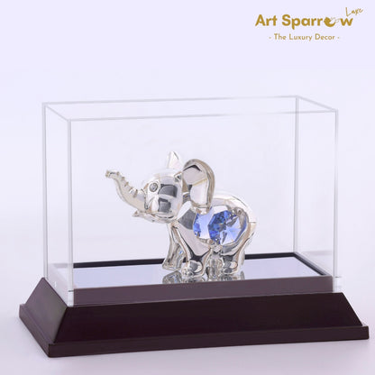 Baby Elephant Silver Decor Showpiece