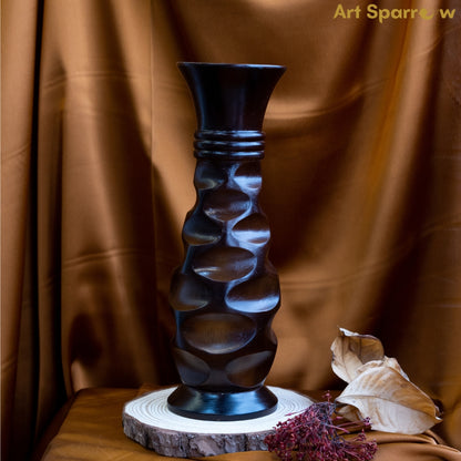 Wooden Vase Handcrafted Centerpiece