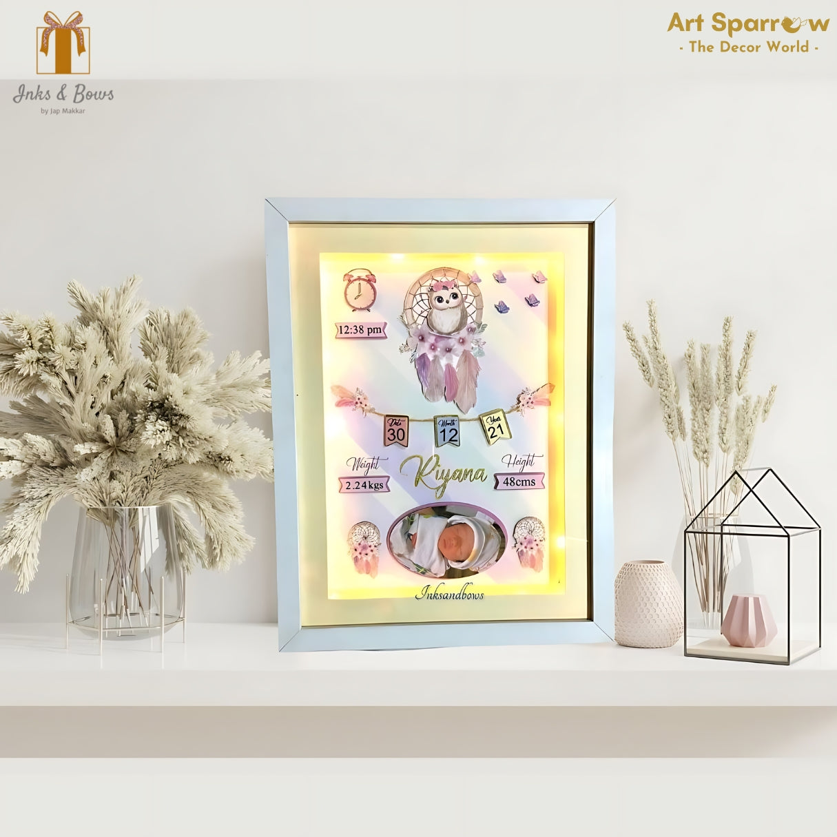 Customizable Baby Birth Detail Frame | Inks & Bows