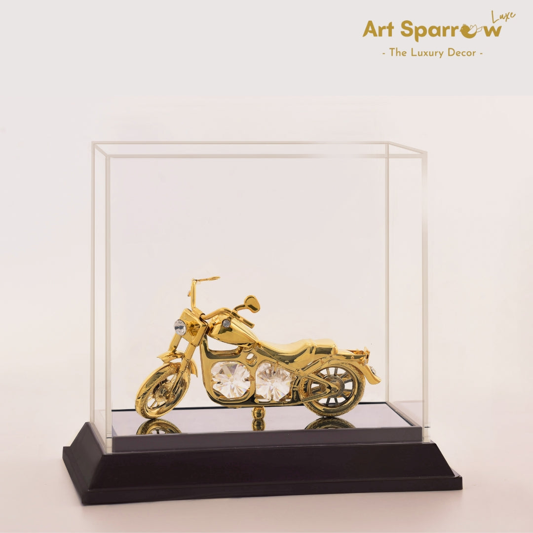 Golden Motor Cycle Royal Enfield Decor Showpiece