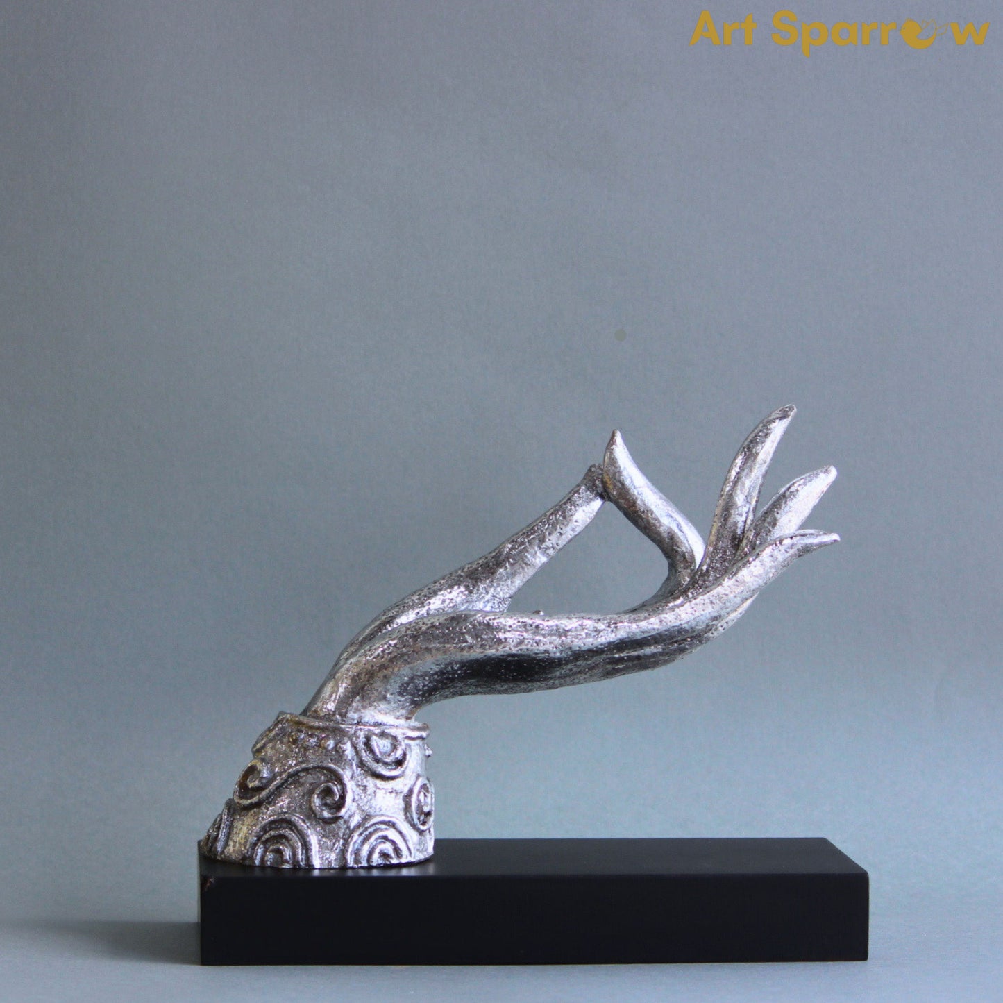 Silver Hand Mudra Statue