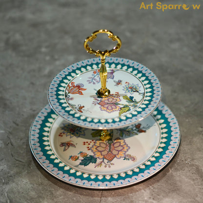 Porcelain 2 Tier Dessert Stand Holder