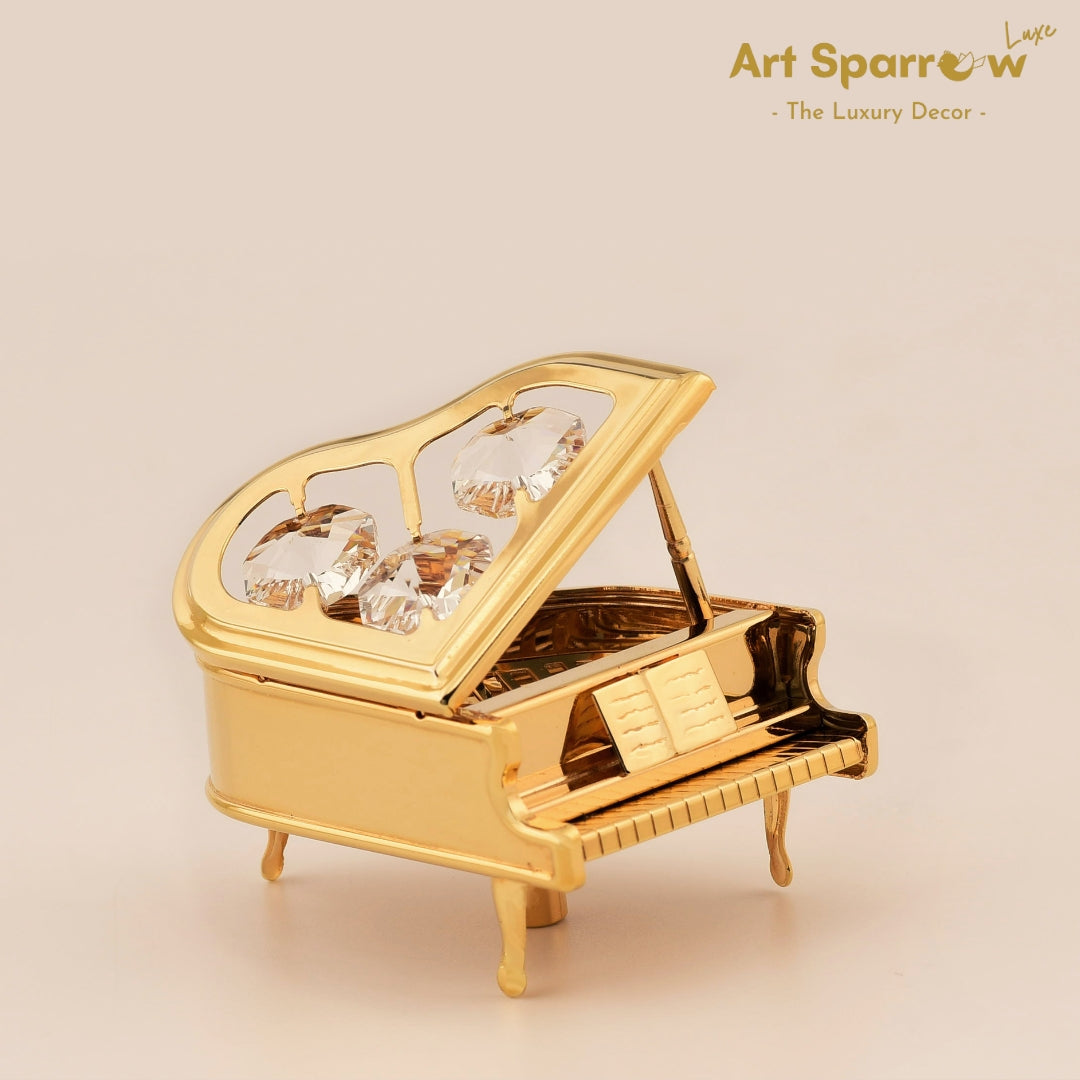 Golden Piano Decor Showpiece