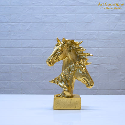 Couple Golden Horse of Polyresin For Table