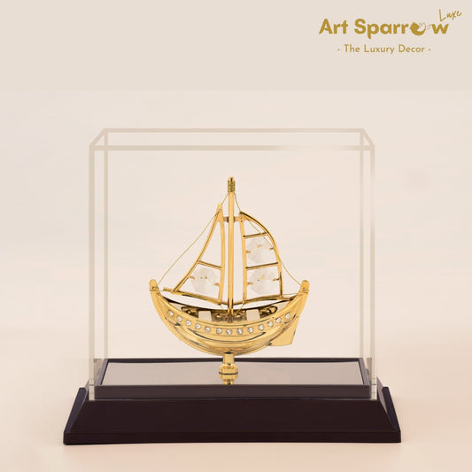 Golden Sailing Ship Big Decor Showpiece