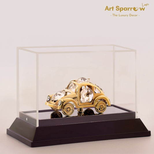 Golden Beetle Car Decor Showpiece