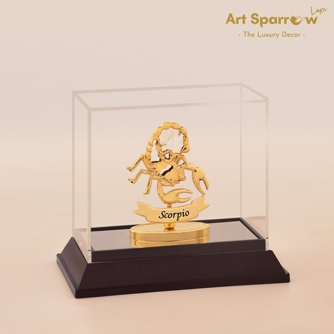 Golden Zodiac Sign Scorpio Decor Showpiece