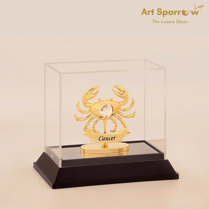 Golden Zodiac Sign Cancer Decor Showpiece