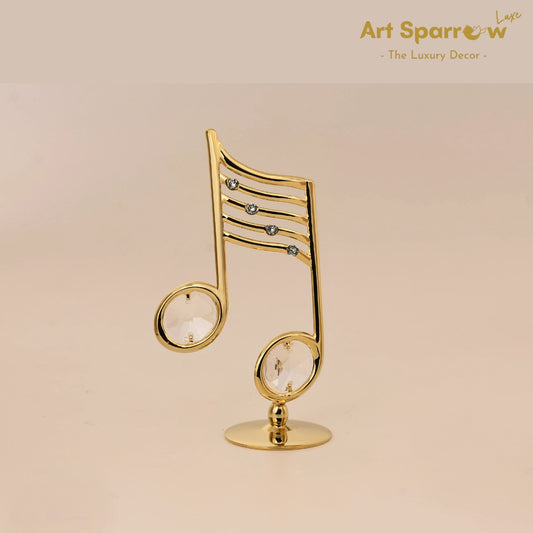 Golden Musical Note Decor Showpiece