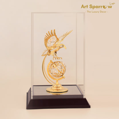 Golden Eagle on Globe Decor Showpiece