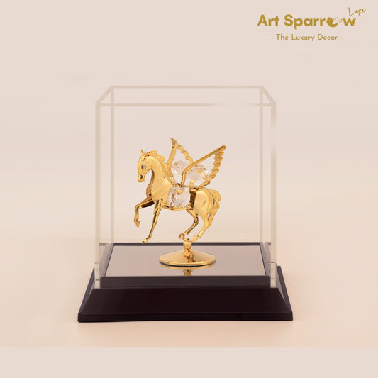 Golden Flyhorse Table Decor Showpiece