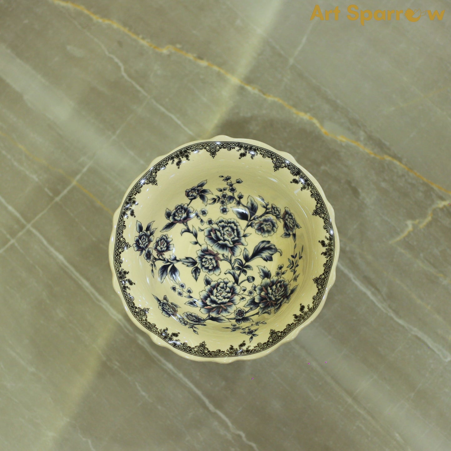 Ceramic Beige Vintage Fruit Bowl