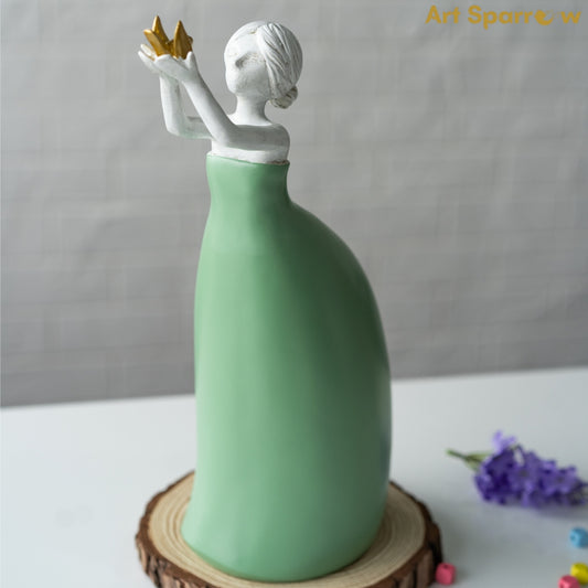 Sparrow Girl Polyresin Showpiece by Art Sparrow Minimalistic Decor