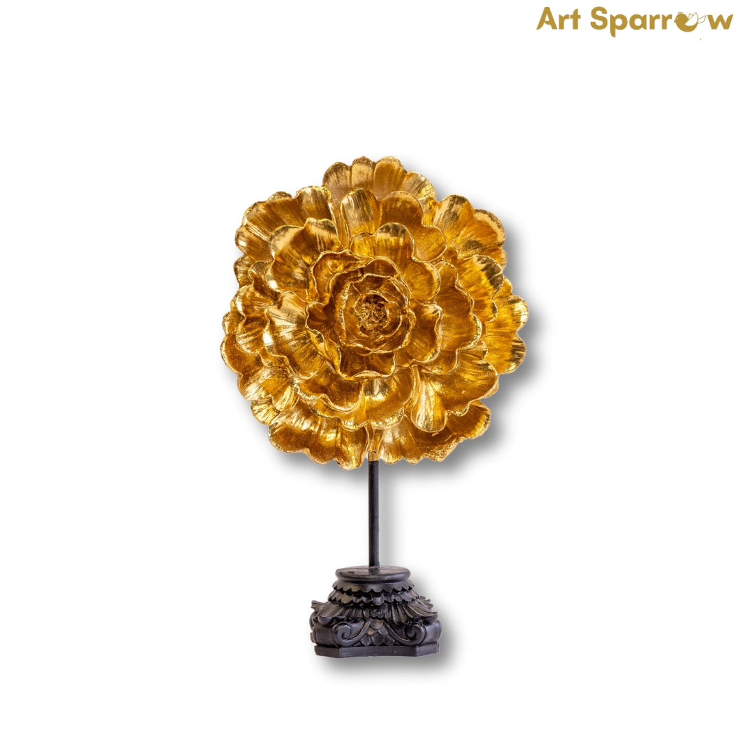 Golden Flower Table Decor by Art Sparrow