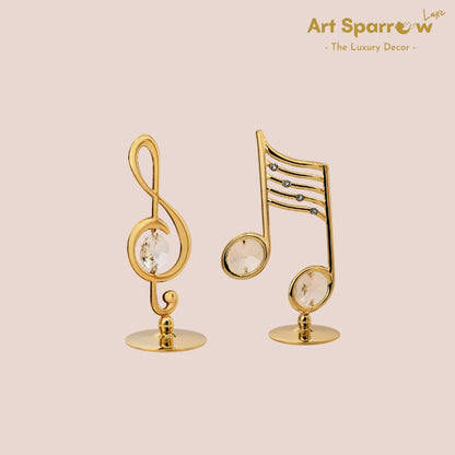 Golden Musical Note Decor Showpiece