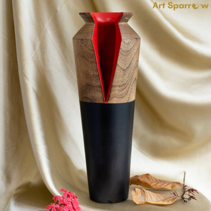 Wooden Vase Decor FLower Vase