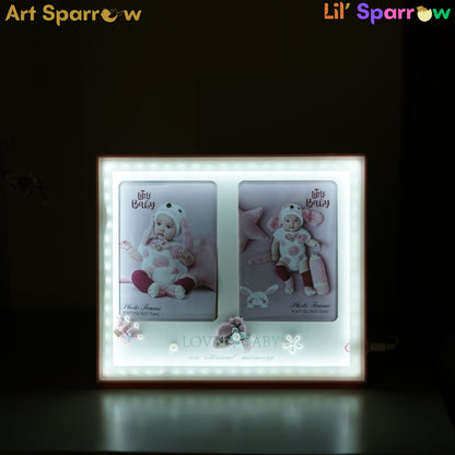 Baby Photo frame Hand print & Footprint Frame Kit with LED Light