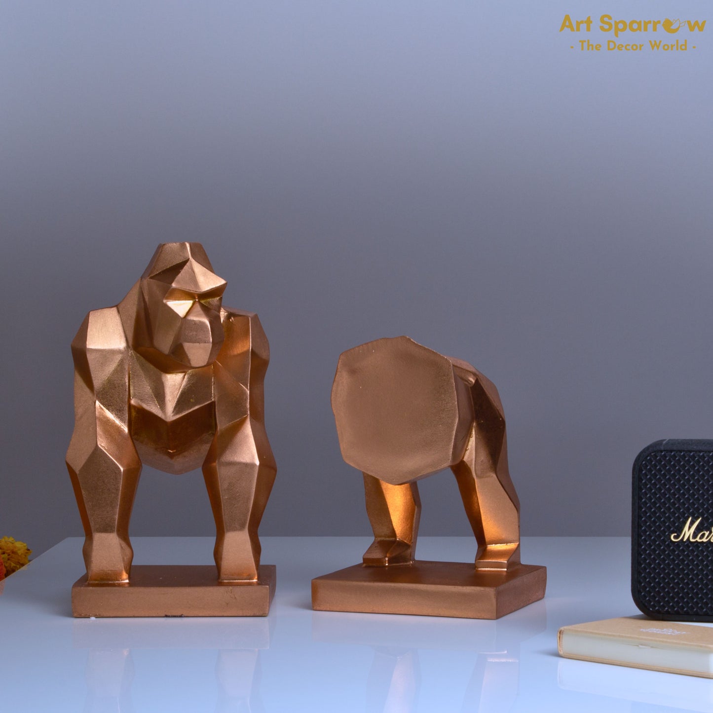 Chimpanzee Golden Bookends