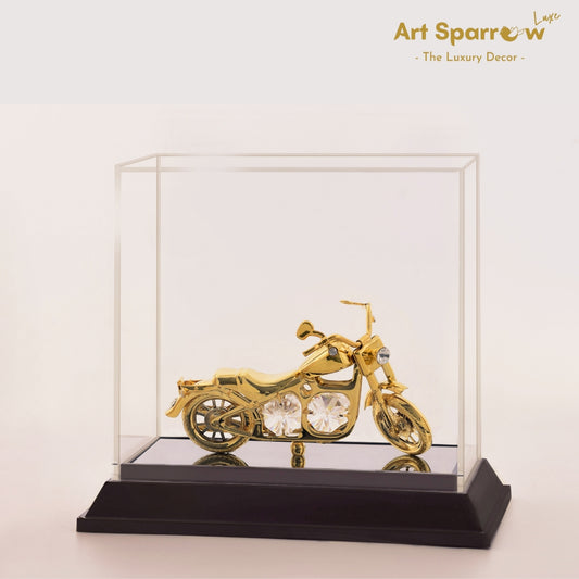 Golden Motor Cycle Royal Enfield Decor Showpiece