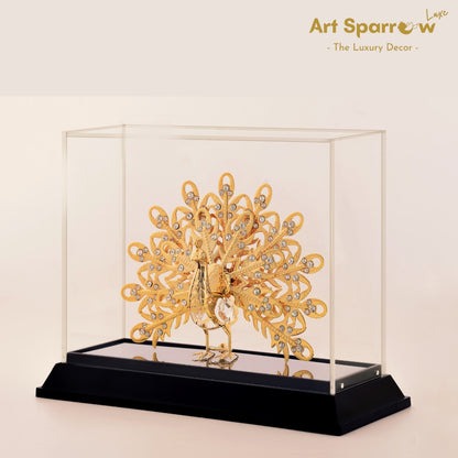 Golden Peacock Decor Showpiece