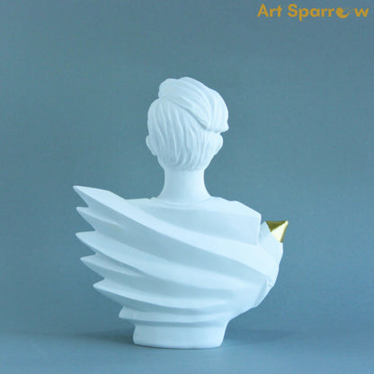 White Falcon Man Polyresin Statue