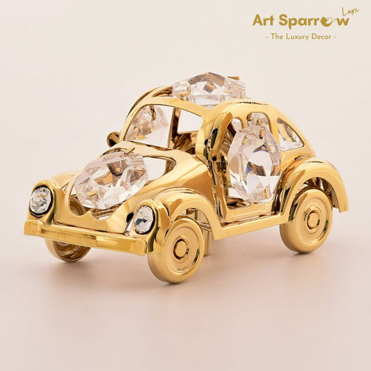 Golden Beetle Car Decor Showpiece