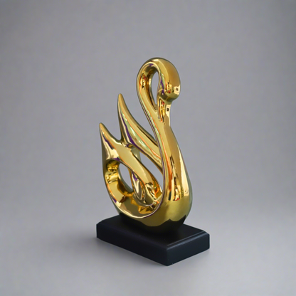 Golden Swan Decor Statue