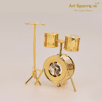 Golden Drums Musician Decor Showpiece