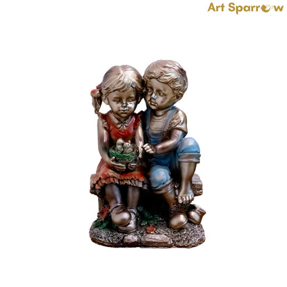 Baby Friends Sitting Together Showpiece