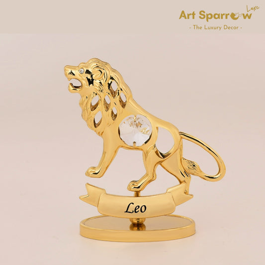 Golden Zodiac Sign Leo Decor Showpiece