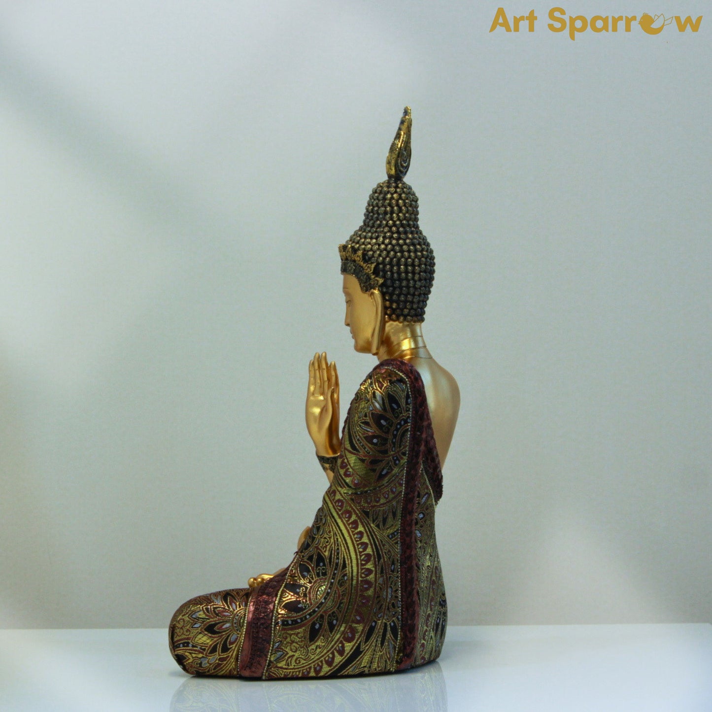 Golden Buddha Figurine Decor Statue