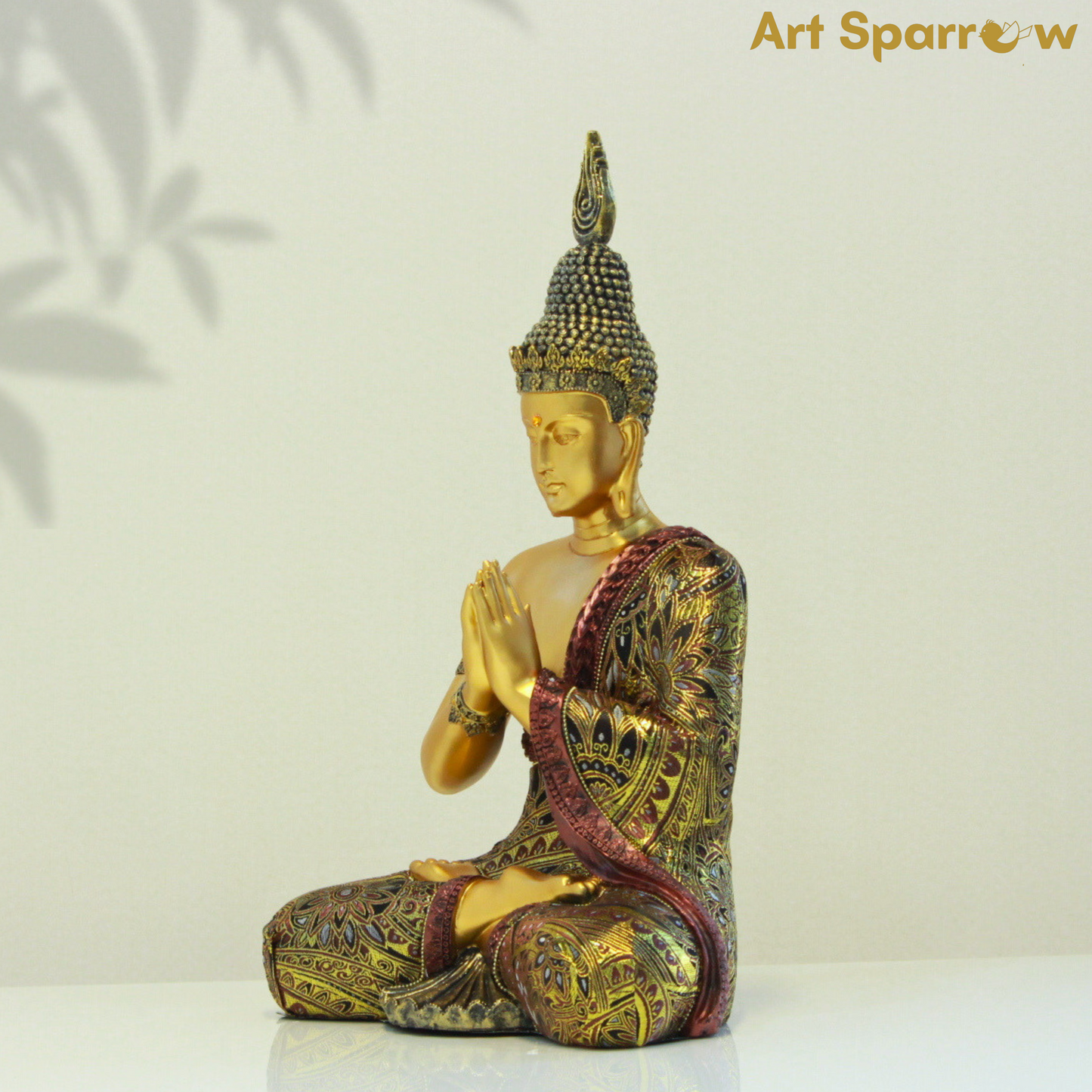 Golden Buddha Figurine Decor Statue