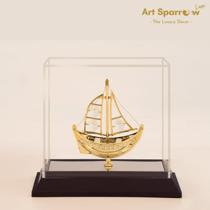 Golden Sailing Ship Big Decor Showpiece